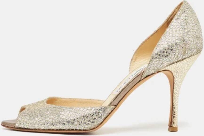 Jimmy Choo Pre-owned Fabric heels Yellow Dames