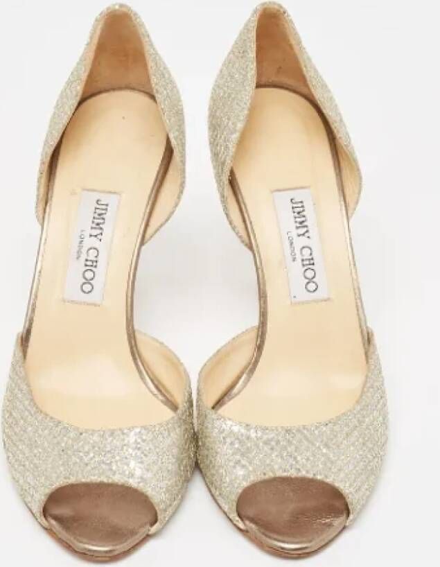 Jimmy Choo Pre-owned Fabric heels Yellow Dames