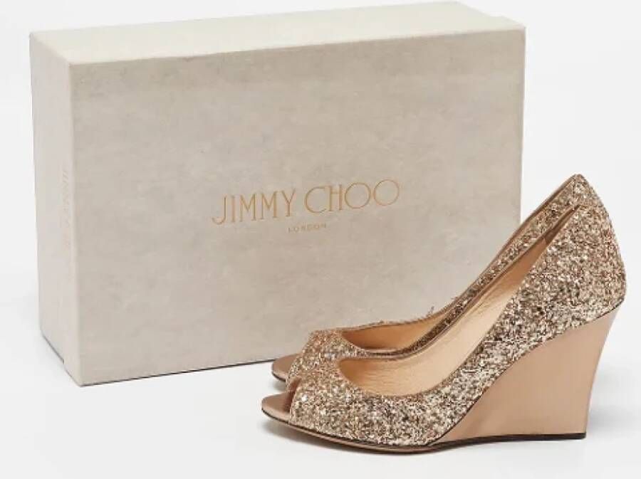 Jimmy Choo Pre-owned Fabric heels Yellow Dames