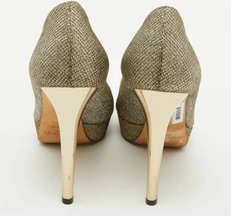 Jimmy Choo Pre-owned Fabric heels Yellow Dames