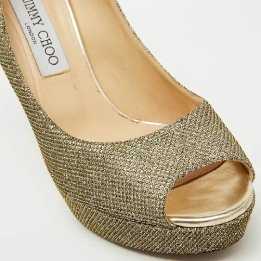 Jimmy Choo Pre-owned Fabric heels Yellow Dames