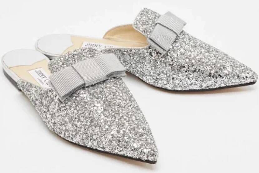 Jimmy Choo Pre-owned Fabric mules Gray Dames