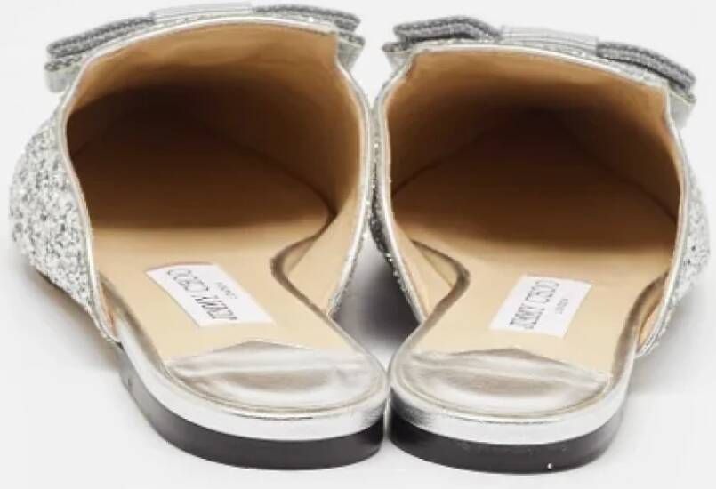 Jimmy Choo Pre-owned Fabric mules Gray Dames