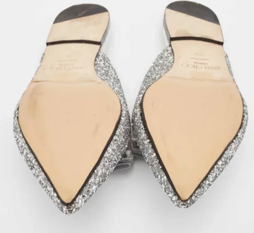 Jimmy Choo Pre-owned Fabric mules Gray Dames