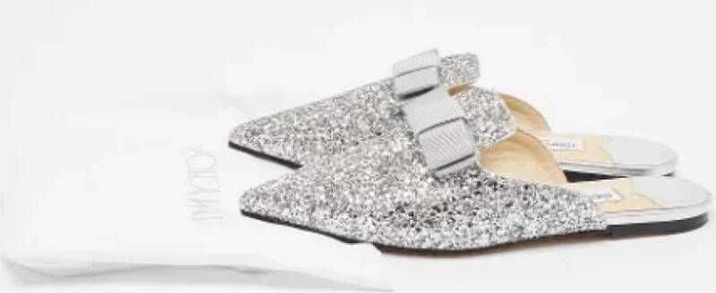 Jimmy Choo Pre-owned Fabric mules Gray Dames