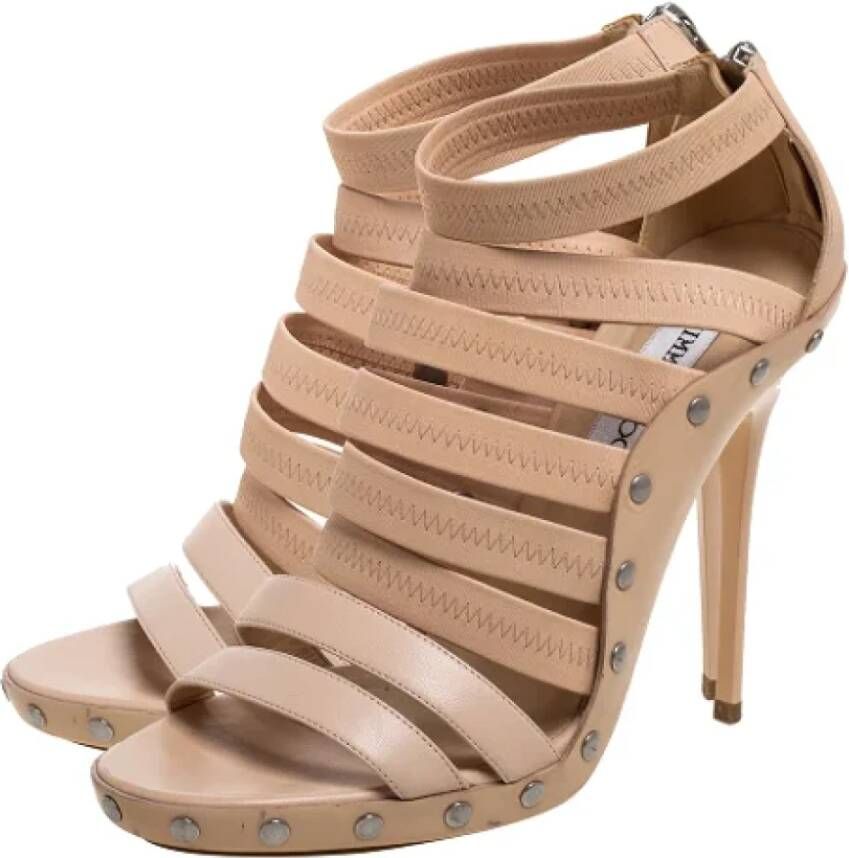 Jimmy Choo Pre-owned Fabric sandals Beige Dames