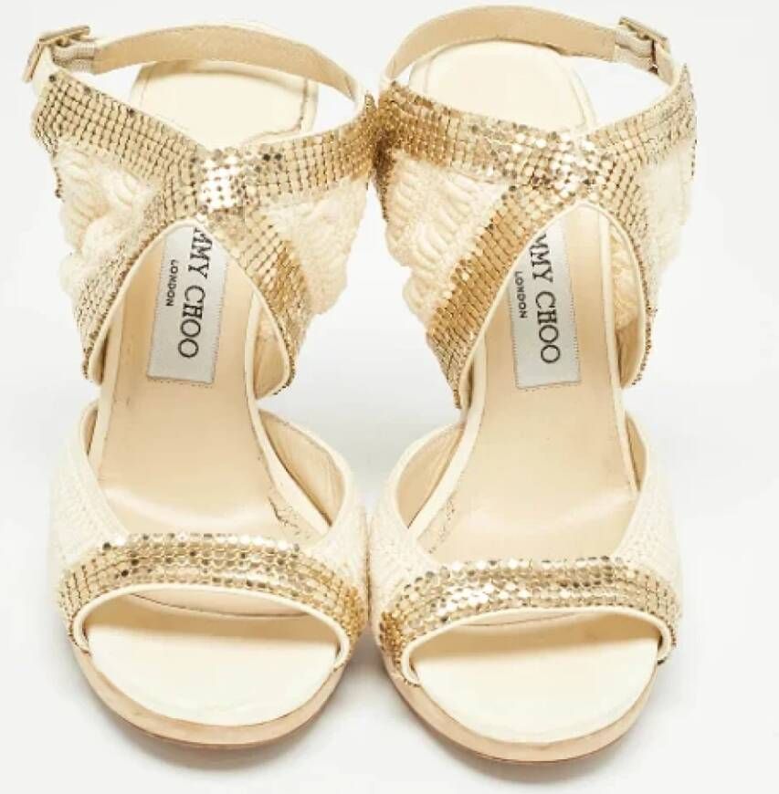 Jimmy Choo Pre-owned Fabric sandals Beige Dames