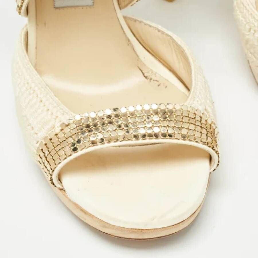 Jimmy Choo Pre-owned Fabric sandals Beige Dames