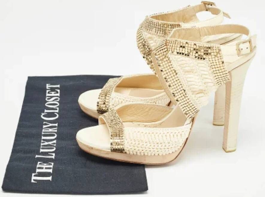 Jimmy Choo Pre-owned Fabric sandals Beige Dames