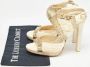 Jimmy Choo Pre-owned Fabric sandals Beige Dames - Thumbnail 9