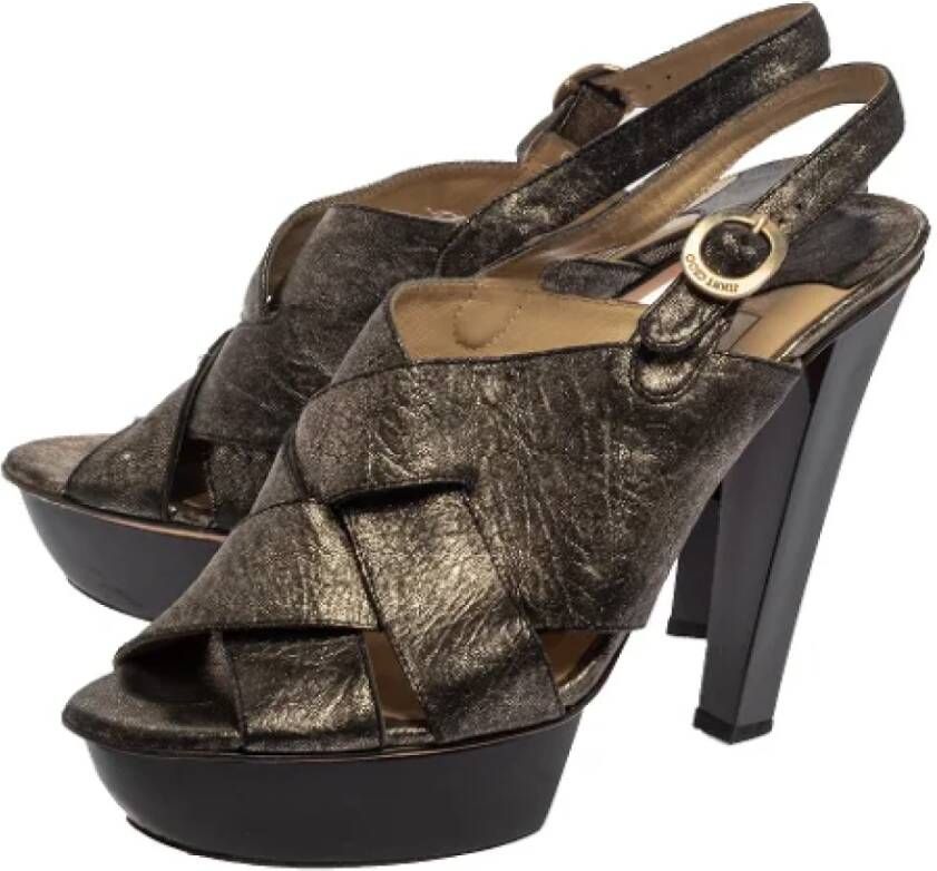 Jimmy Choo Pre-owned Fabric sandals Black Dames