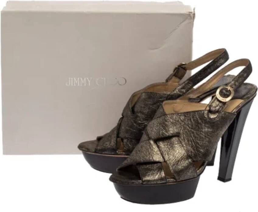 Jimmy Choo Pre-owned Fabric sandals Black Dames