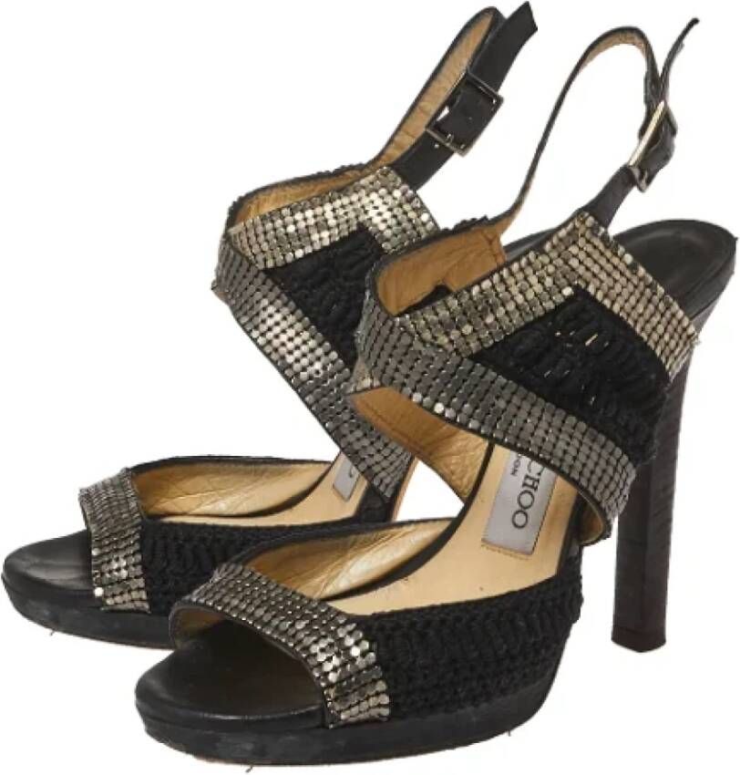 Jimmy Choo Pre-owned Fabric sandals Black Dames