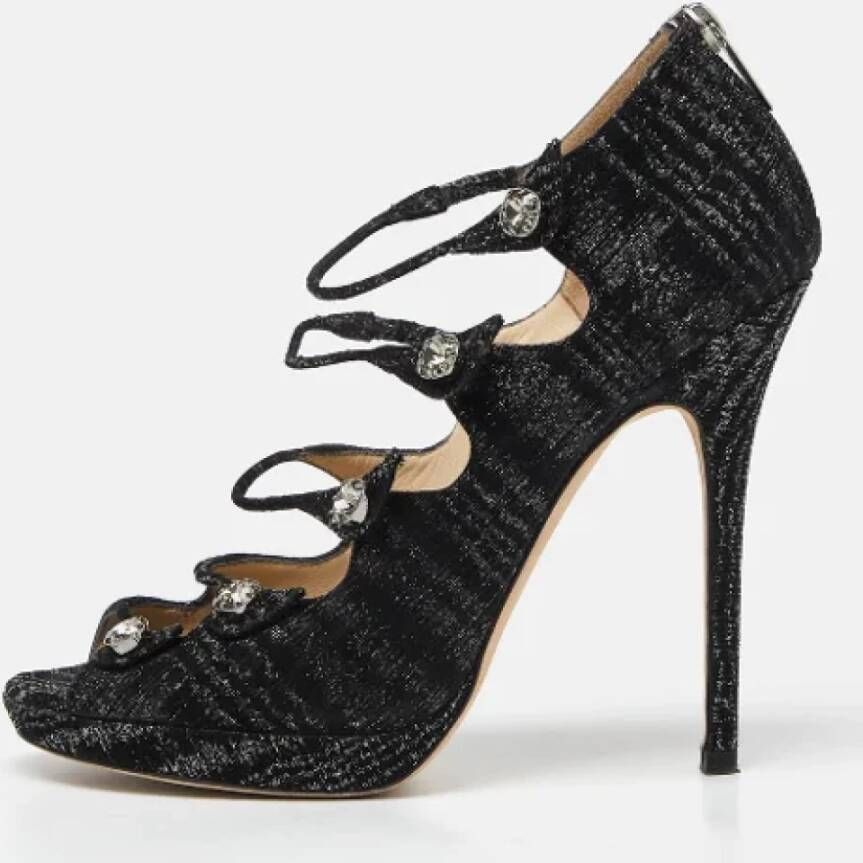 Jimmy Choo Pre-owned Fabric sandals Black Dames