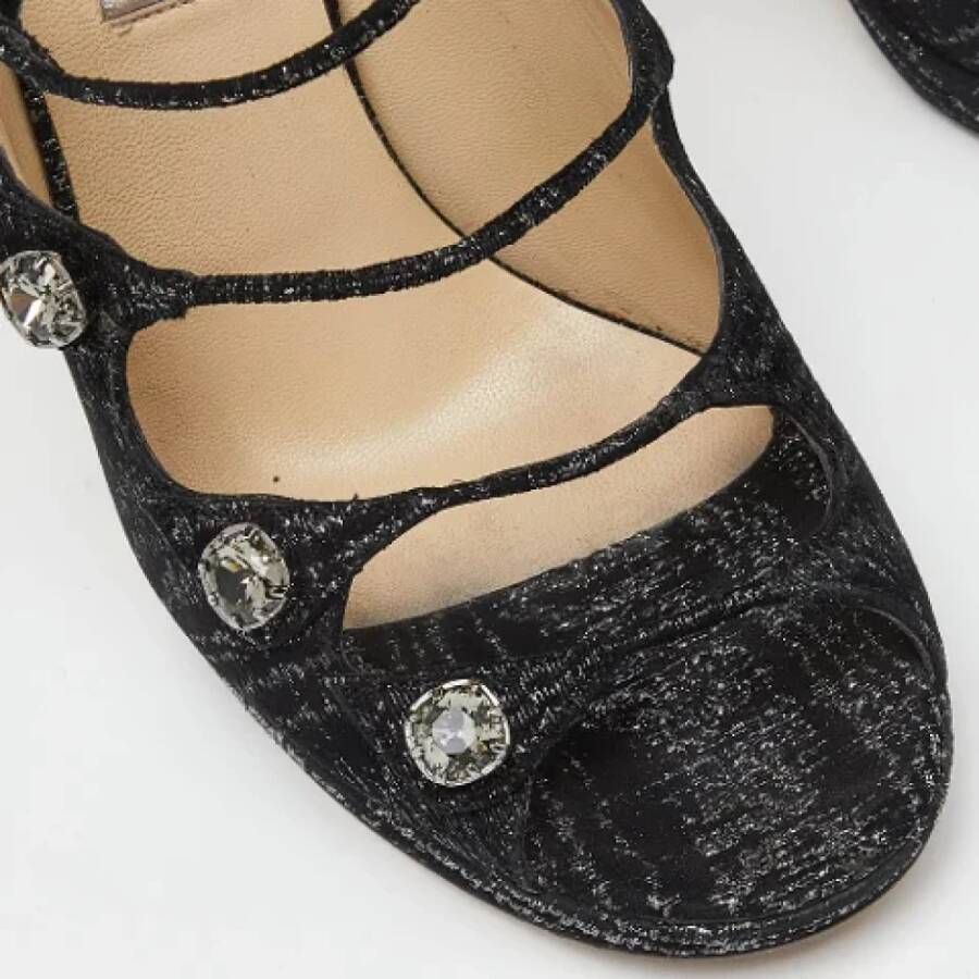 Jimmy Choo Pre-owned Fabric sandals Black Dames