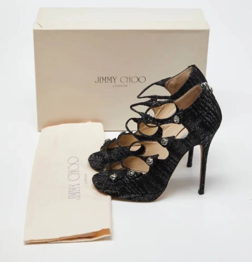 Jimmy Choo Pre-owned Fabric sandals Black Dames