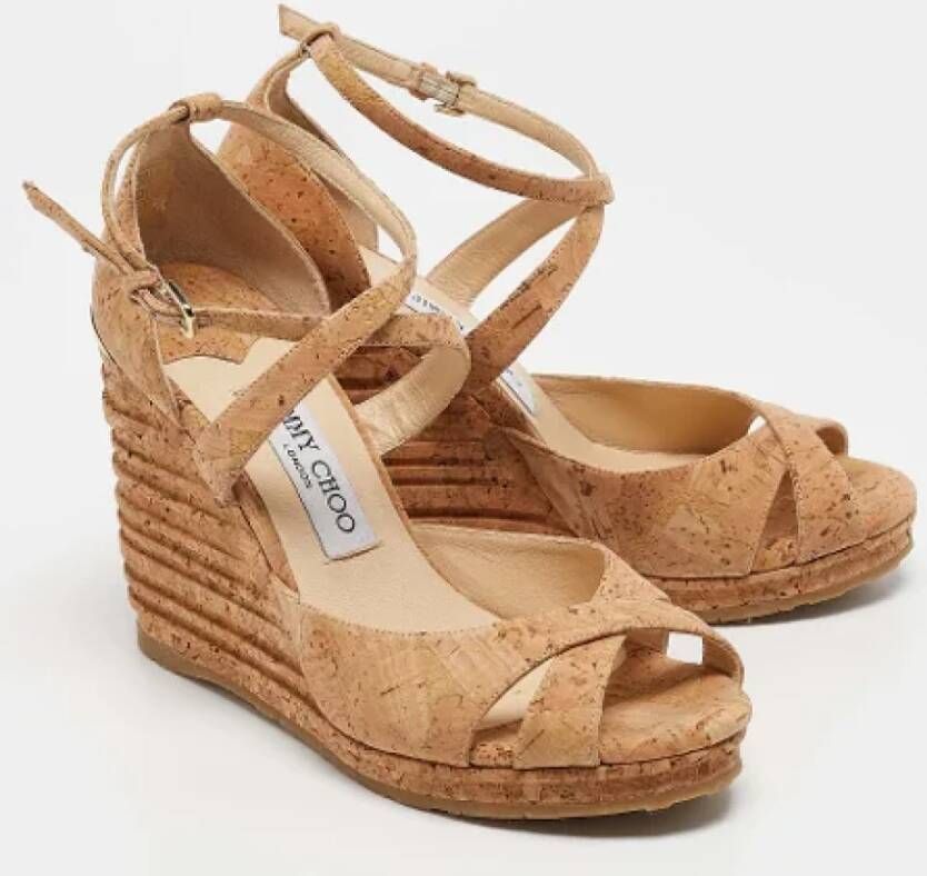 Jimmy Choo Pre-owned Fabric sandals Brown Dames