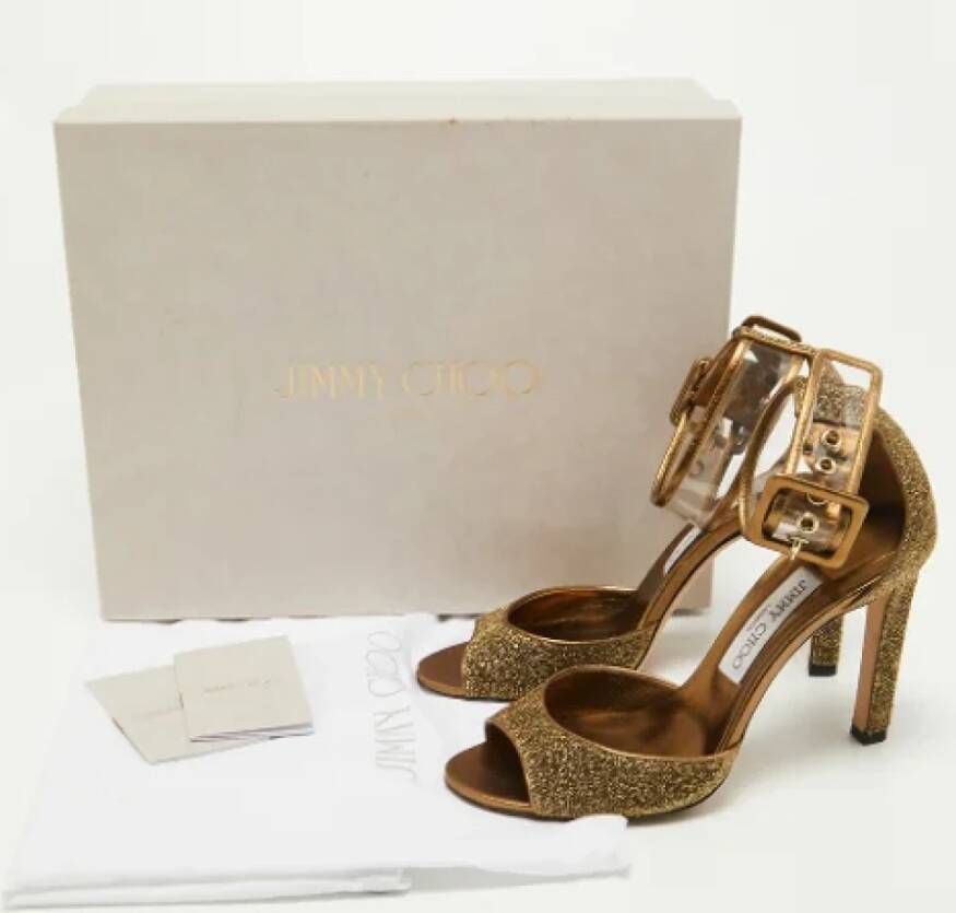 Jimmy Choo Pre-owned Fabric sandals Gray Dames