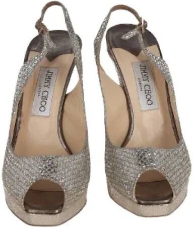 Jimmy Choo Pre-owned Fabric sandals Gray Dames