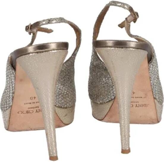 Jimmy Choo Pre-owned Fabric sandals Gray Dames