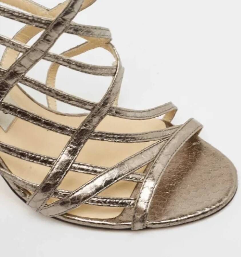 Jimmy Choo Pre-owned Fabric sandals Gray Dames