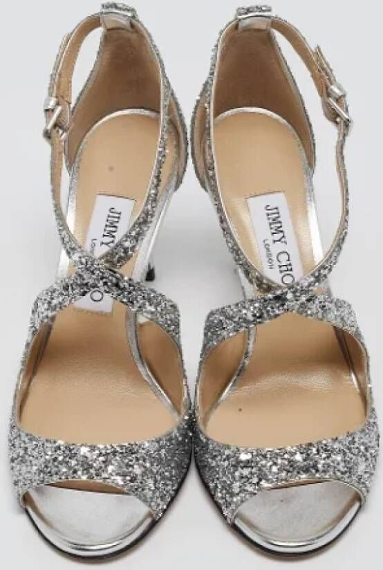 Jimmy Choo Pre-owned Fabric sandals Gray Dames