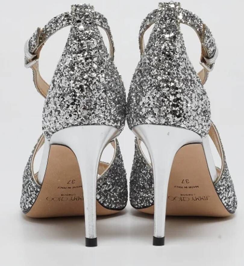 Jimmy Choo Pre-owned Fabric sandals Gray Dames