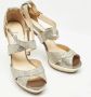 Jimmy Choo Pre-owned Fabric sandals Gray Dames - Thumbnail 4