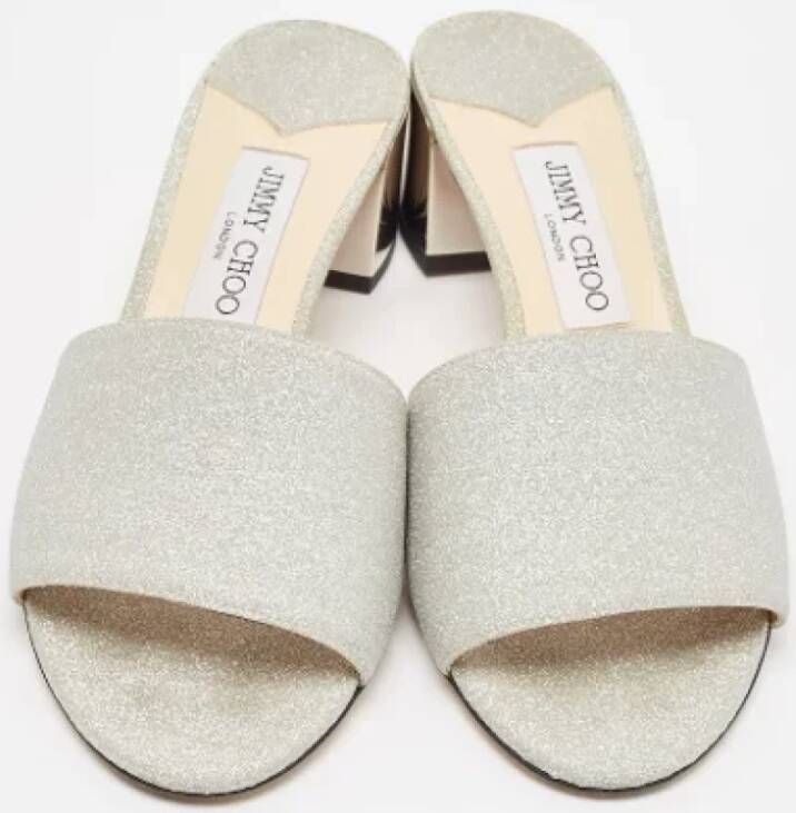 Jimmy Choo Pre-owned Fabric sandals Gray Dames