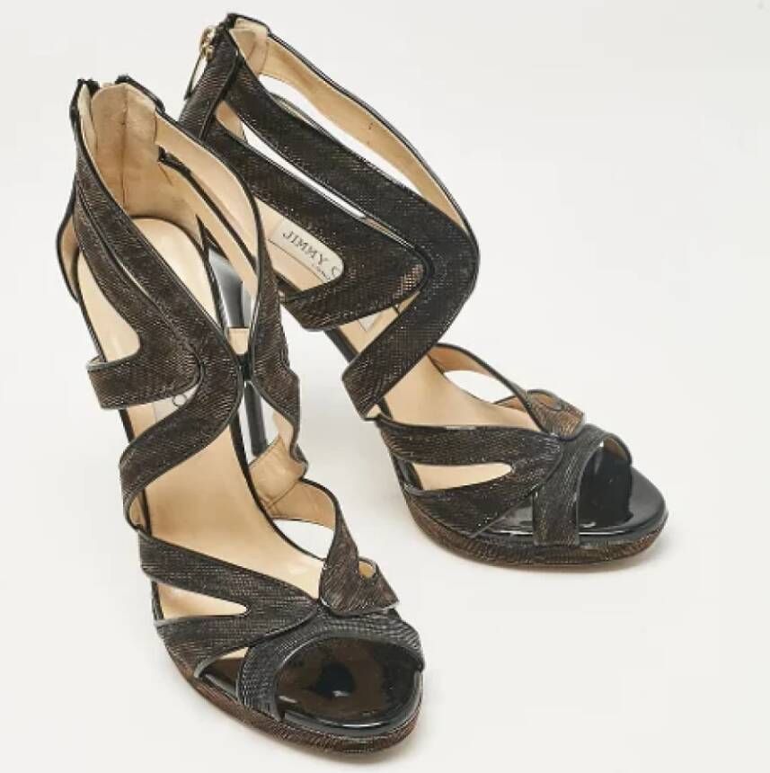 Jimmy Choo Pre-owned Fabric sandals Gray Dames