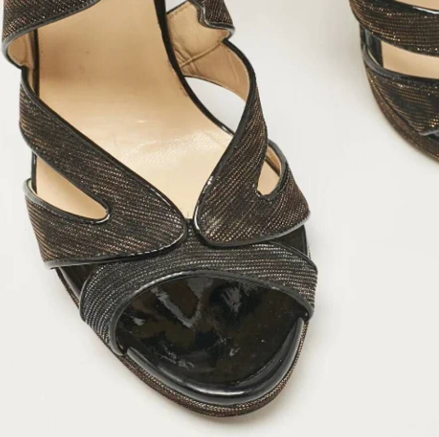 Jimmy Choo Pre-owned Fabric sandals Gray Dames