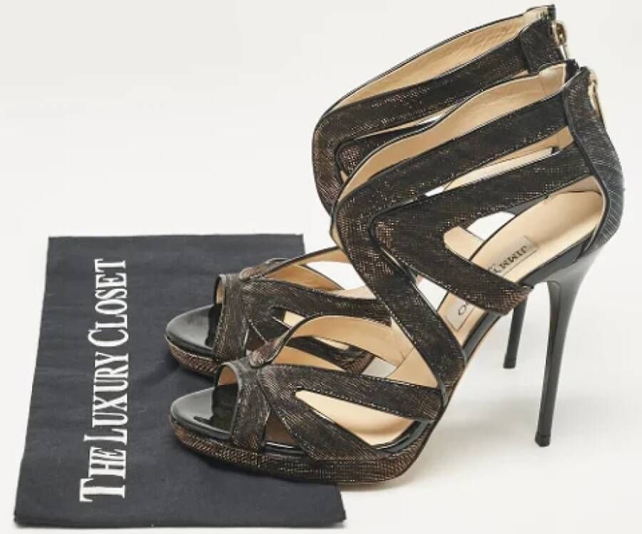 Jimmy Choo Pre-owned Fabric sandals Gray Dames