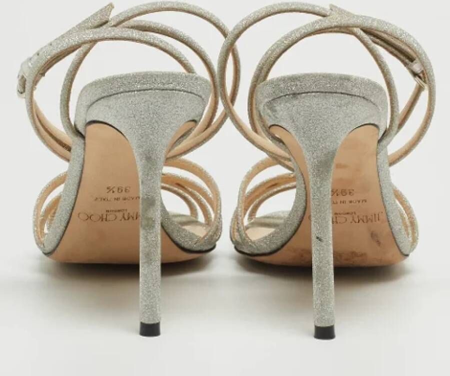 Jimmy Choo Pre-owned Fabric sandals Gray Dames