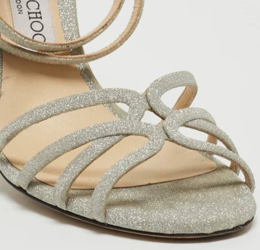 Jimmy Choo Pre-owned Fabric sandals Gray Dames