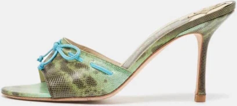 Jimmy Choo Pre-owned Fabric sandals Green Dames