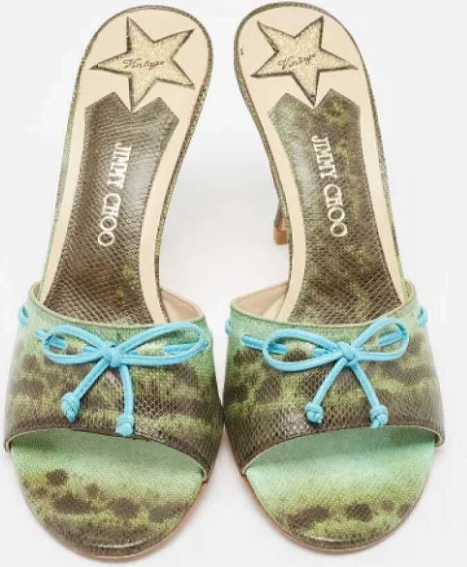 Jimmy Choo Pre-owned Fabric sandals Green Dames