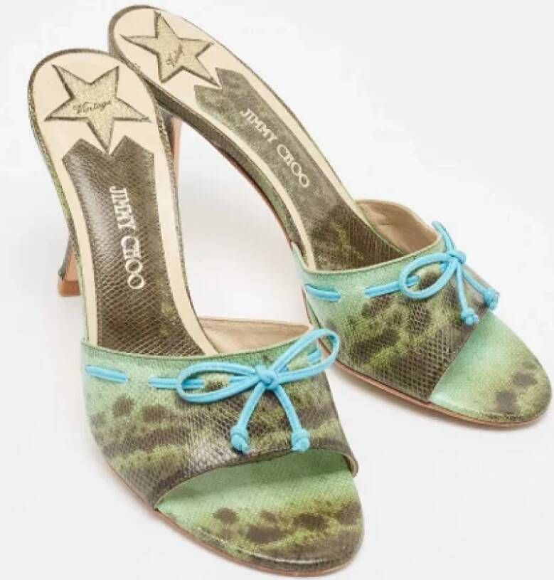 Jimmy Choo Pre-owned Fabric sandals Green Dames