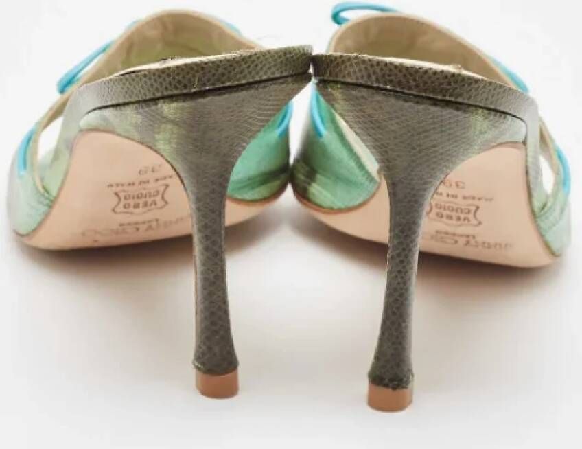 Jimmy Choo Pre-owned Fabric sandals Green Dames