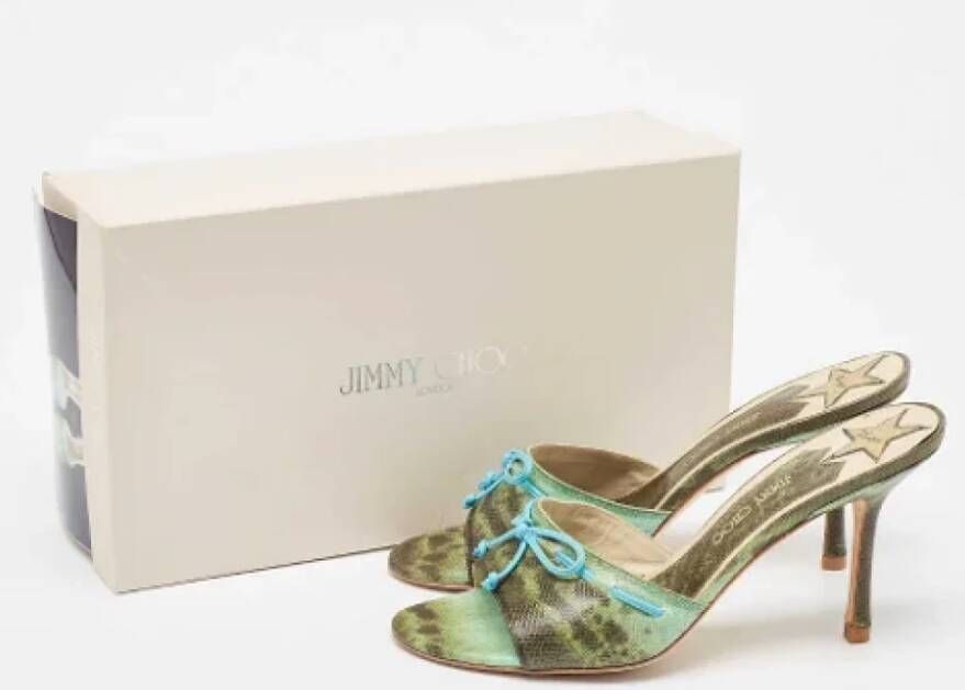 Jimmy Choo Pre-owned Fabric sandals Green Dames