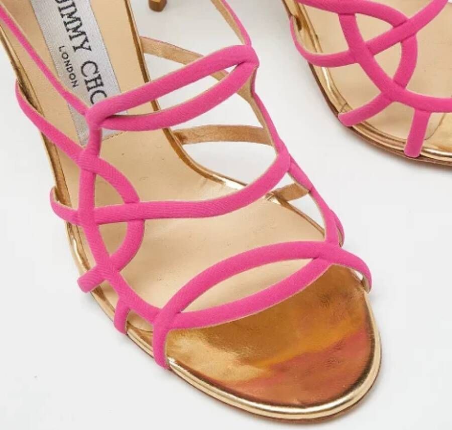 Jimmy Choo Pre-owned Fabric sandals Pink Dames