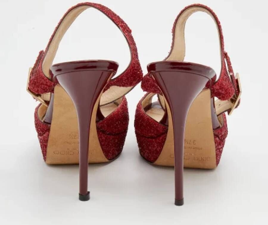 Jimmy Choo Pre-owned Fabric sandals Red Dames