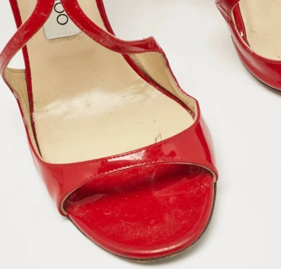 Jimmy Choo Pre-owned Fabric sandals Red Dames