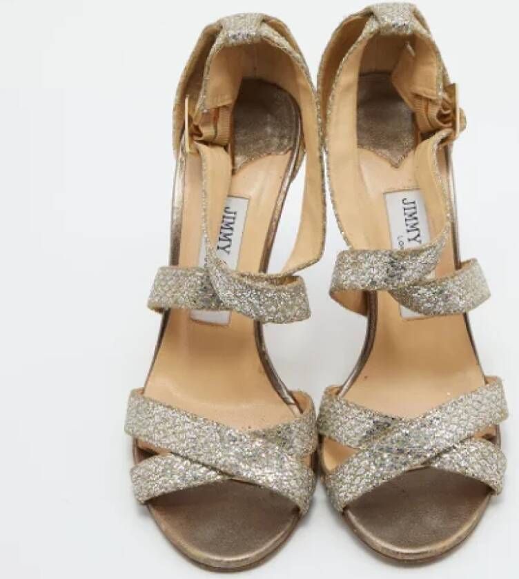 Jimmy Choo Pre-owned Fabric sandals Yellow Dames