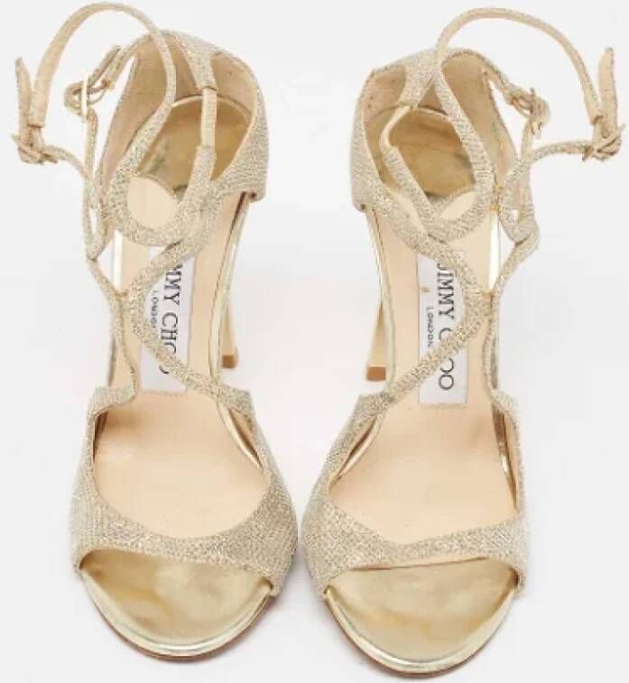 Jimmy Choo Pre-owned Fabric sandals Yellow Dames