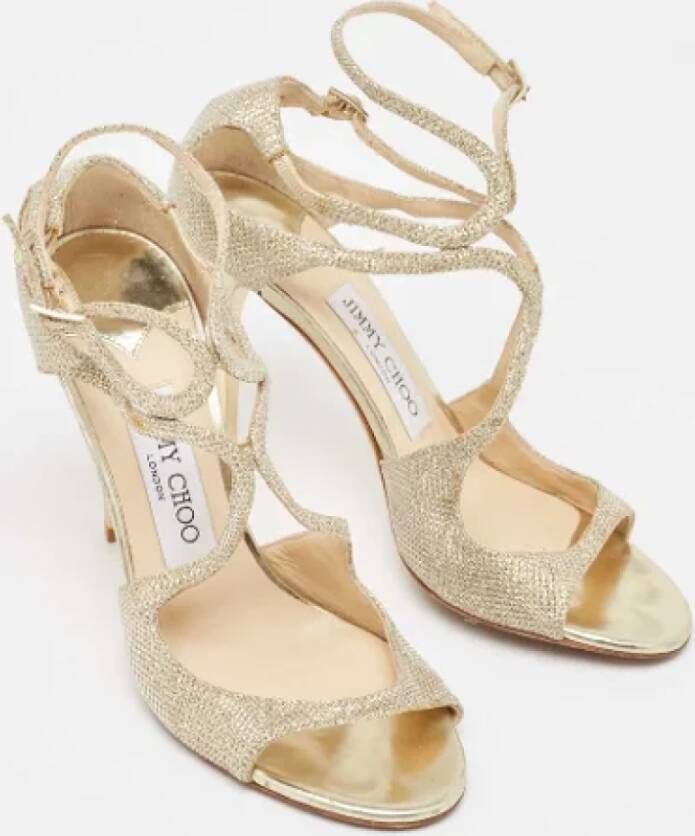 Jimmy Choo Pre-owned Fabric sandals Yellow Dames