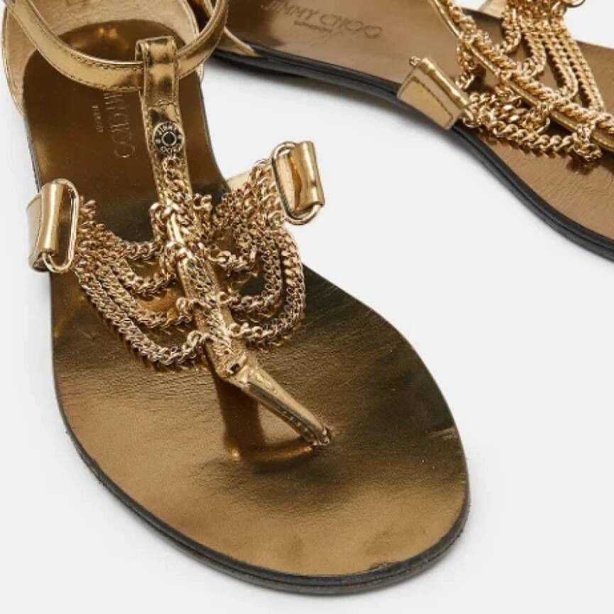 Jimmy Choo Pre-owned Fabric sandals Yellow Dames