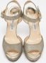 Jimmy Choo Pre-owned Fabric sandals Yellow Dames - Thumbnail 3