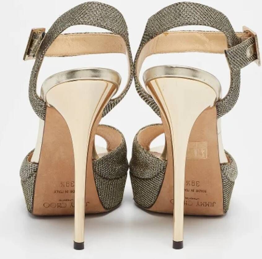 Jimmy Choo Pre-owned Fabric sandals Yellow Dames