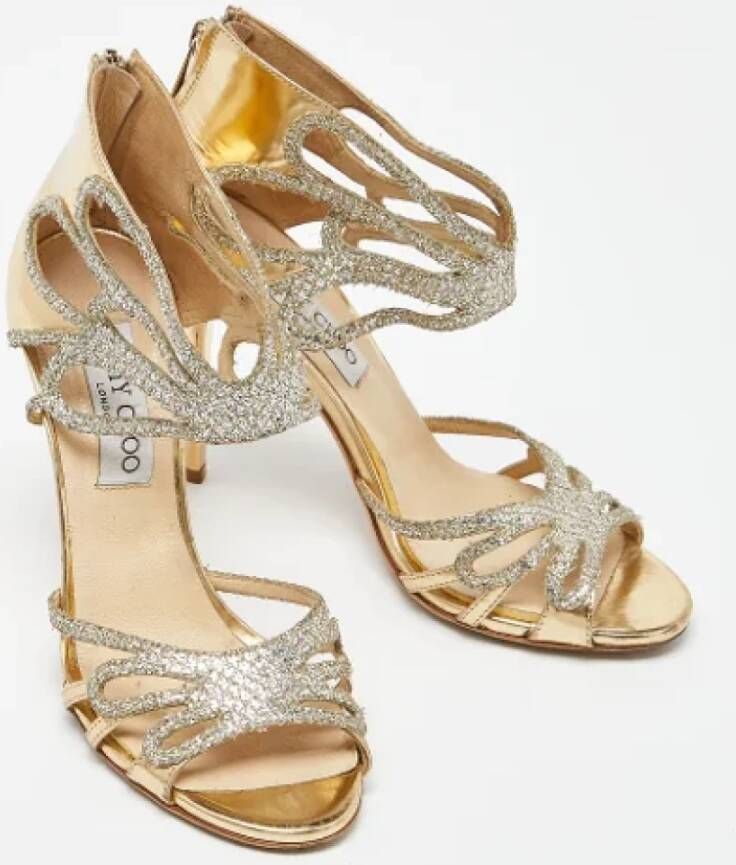 Jimmy Choo Pre-owned Fabric sandals Yellow Dames