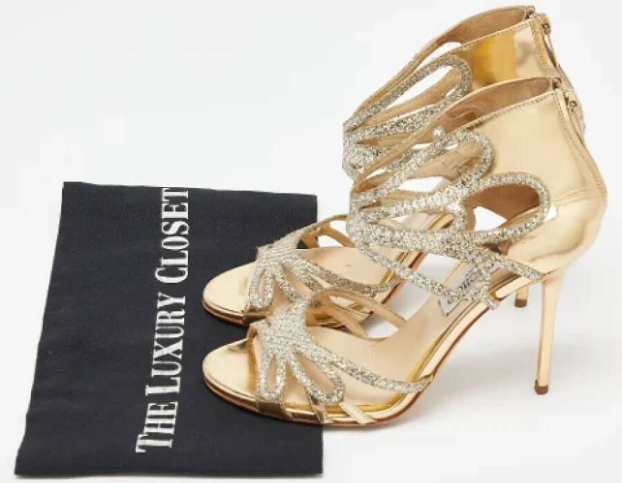 Jimmy Choo Pre-owned Fabric sandals Yellow Dames